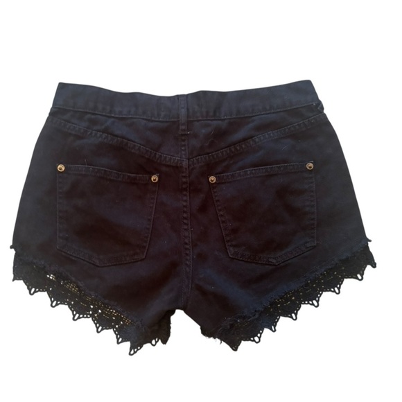 Free People Black High Waist Lace Shorts Size 26 - Picture 5 of 10